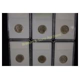 GROUP OF SIX 1934-1936 HIGH QUALITY BUFFALO NICKES
