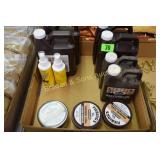 BOX OF ASSTD LEATHER MAINTENANCE SUPPLIES