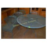 WROUGHT IRON PATIO TABLE WITH 4 CHAIRS