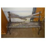 CAST IRON OUTDOOR BENCH. (WOODEN SLATS NEED TO BE