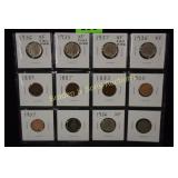 GROUP OF 12 US COINS