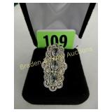 LADIES STERLING SILVER AND BLUE TOPAZ