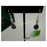 LADIES STERLING SILVER WITH PEARL AND CHAROITE