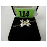 NEW LADIES LENOX STERLING SILVER AND CRYSTAL RING