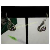 LADIES STERLING SILVER AND PURPLE AMETHYST