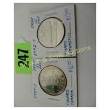 US 1989-S AND 1992-S PROOF HALF DOLLARS