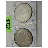 US 1898-P AND 1900-P MORGAN SILVER DOLLARS,