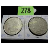 US 1889 AND 1921 MORGAN SILVER DOLLARS