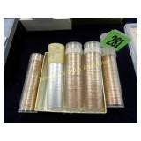 GROUP OF 5 ROLLS OF UNCIRCULATED LINCOLN PENNIES