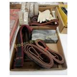 GROUP OF 2 BOXES OF ASSTD LEATHER STRAPS, BELTS,