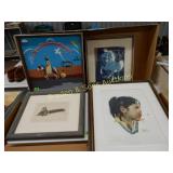 GROUP OF 5 NATIVE AMERICAN PRINTS AND