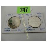 US 1989-S AND 1992-S PROOF HALF DOLLARS