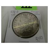 US 1878-P 7 TALE FEATHERS MORGAN SILVER DOLLAR