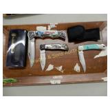 GROUP OF 3 NEW FOLDING POCKET KNIVES WITH