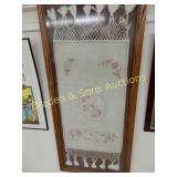 FRAMED 41" X 16" EMBRODERY DATED 1863.