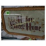 FRAMED 18" X 10" VINTAGE "HOME SWEET HOME"