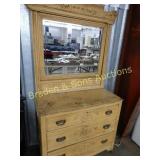ANTIQUE EASTLAKE STYLE DRESSER WITH MIRROR