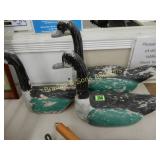 GROUP OF 3 WOODEN GOOSE YARD DECORATIONS