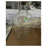 VINTAGE 20" FIVE GAL PYREX GLASS JAR WITH STOPPER