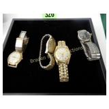 GROUP OF 4 MENS WRISTWATCHES. (NEED BATTERIES)