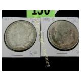US 1880-O AND 1887-S MORGAN SILVER DOLLARS