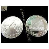 US 1987 AND 1988 PROOF SILVER DOLLARS