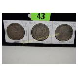 US 1881-P, 1889-P AND 1901-O MORGAN SILVER