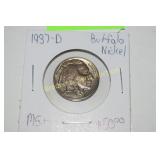 MS QUALITY 1937-D BUFFALO NICKLE