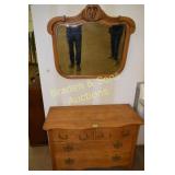 ANTIQUE OAK DRESSER WITH MIRROR