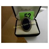 LADIES STERLING SILVER LAPIS LAZULI SIZE 7