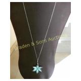 LADIES STERLING SILVER AND TURQUOISE NECKLACE