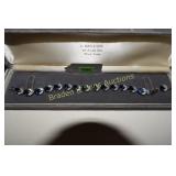 LADIES STERLING SILVER AND BLUE SAPPHIRE BRACELET