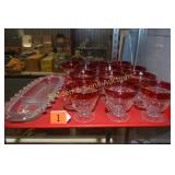 GROUP OF 12 FANCY COFFEE CUPS AND RELISH TRAY