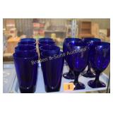 GROUP OF 12 COBALT BLUE GLASSES