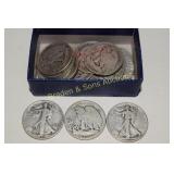 GROUP OF 14 WALKING LIBERTY SILVER HALF DOLLARS