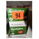GROUP OF 200 RDS REMINGTON CAL 45 ACP 230 GRAIN
