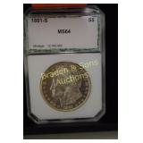 PCI GRADED MS64 1881-S MORGAN SILVER DOLLAR