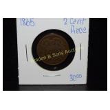US 1865 TWO CENT PIECE