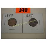 US 1857 AND 1858 FLYING EAGLE PENNIES
