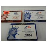 US 2003 MINT SILVER PROOF SET AND 2004 AND