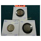 US 1845 SILVER JEFFERSON NICKEL, 1906 V NICKEL