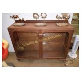 ANTIQUE DISPLAY CABINET. MEASURES 40" TALL X
