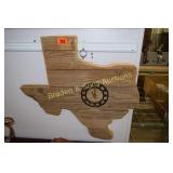 STATE OF TEXAS WOODEN WALL CLOCK