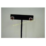 LADIES STERLING SILVER AND RED TOPAZ HEART