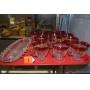 GROUP OF 12 FANCY COFFEE CUPS AND RELISH TRAY