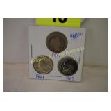 GROUP OF 3 US SILVER DIMES