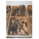 GROUP OF 2 BOXES OF ASSTD ANTIQUE TOOLS ETC