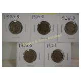 GROUP OF 5 BETTER DATE BUFFALO NICKELS