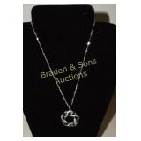 LADIES STERLING SILVER NECKLACE WITH BLUE