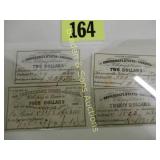 GROUP OF 4 CONFEDERATE STATES OF AMERICA WAR BONDS
